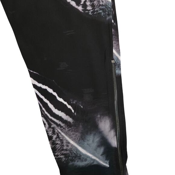 All Saints Helena Piuma Silk Trouser Feathers Print Size 2 Black Artsy Statement - Picture 7 of 16